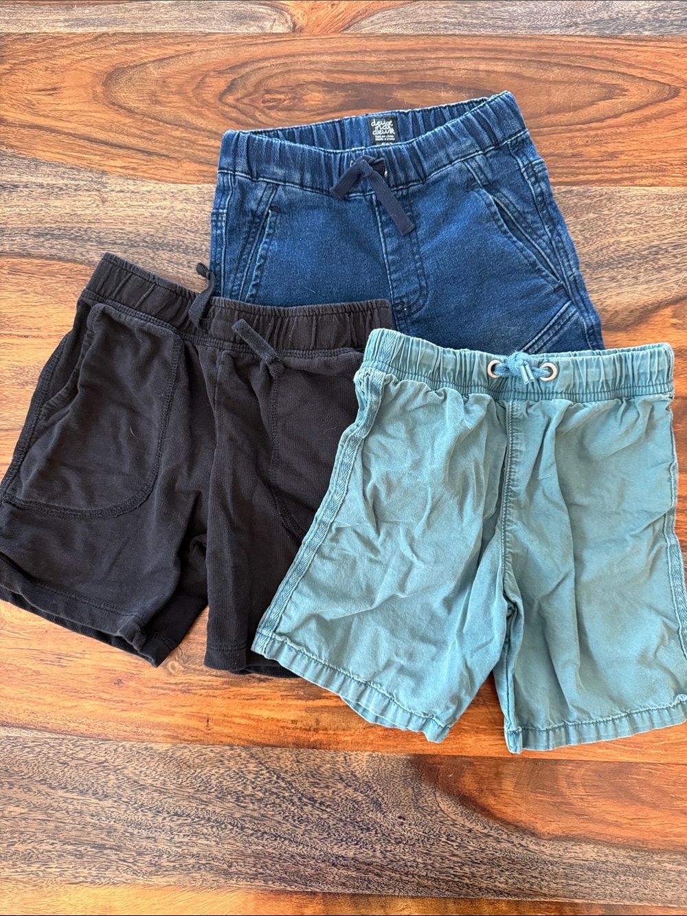 Bundle of 3✨ Kids Pull-On Shorts Blue, Black, Teal